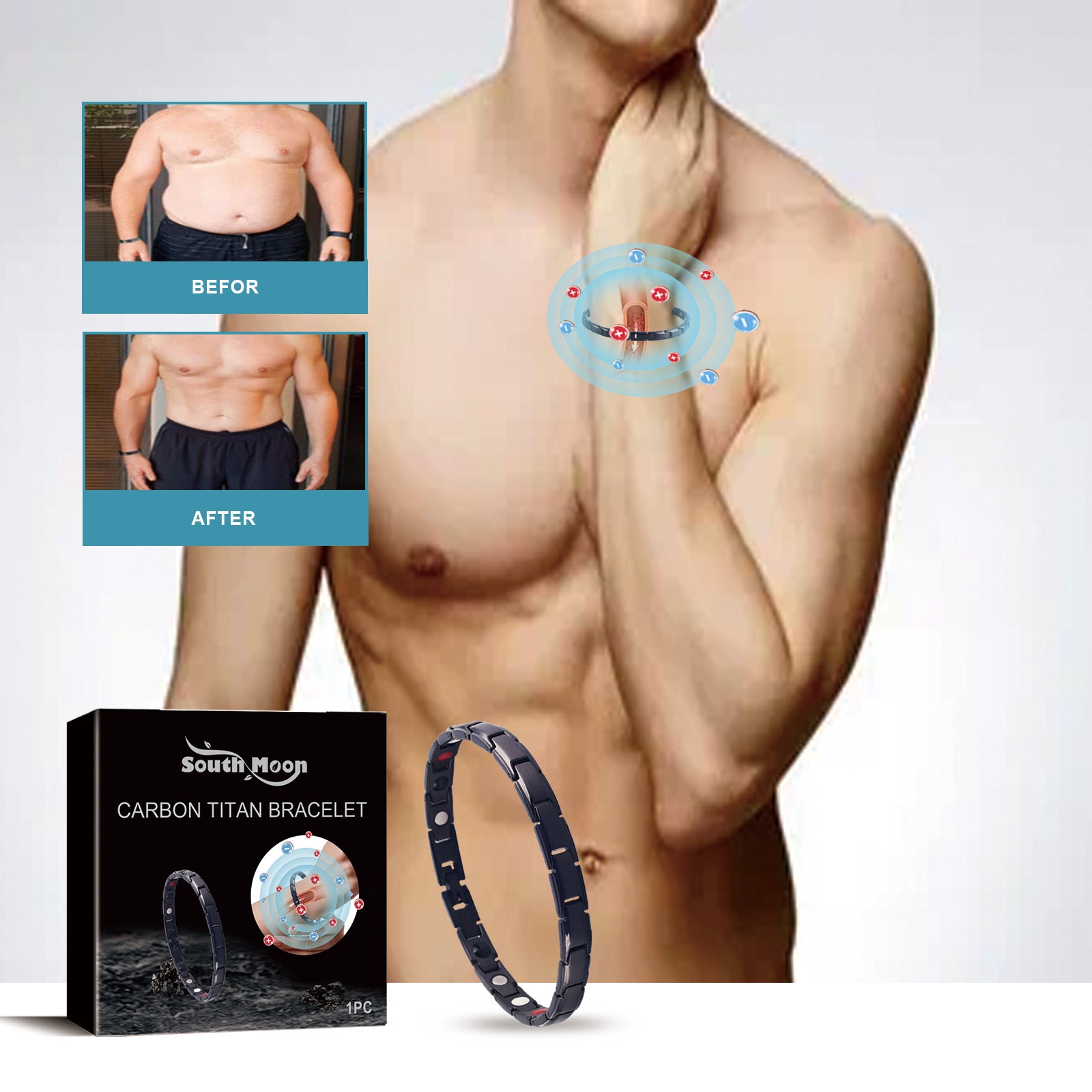 Southmoon Titan-Stahl-Armband Persönlichkeit Einfach Alles Stilvolle Accessoires Sport Fitnessstudio Tragbares Armband