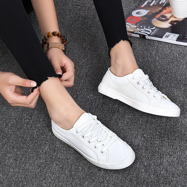 Chaussures en toile blanches Chaussures de sport tennis femme Chaussures plates Oxford femme Chaussures littéraires sauvages pour femme