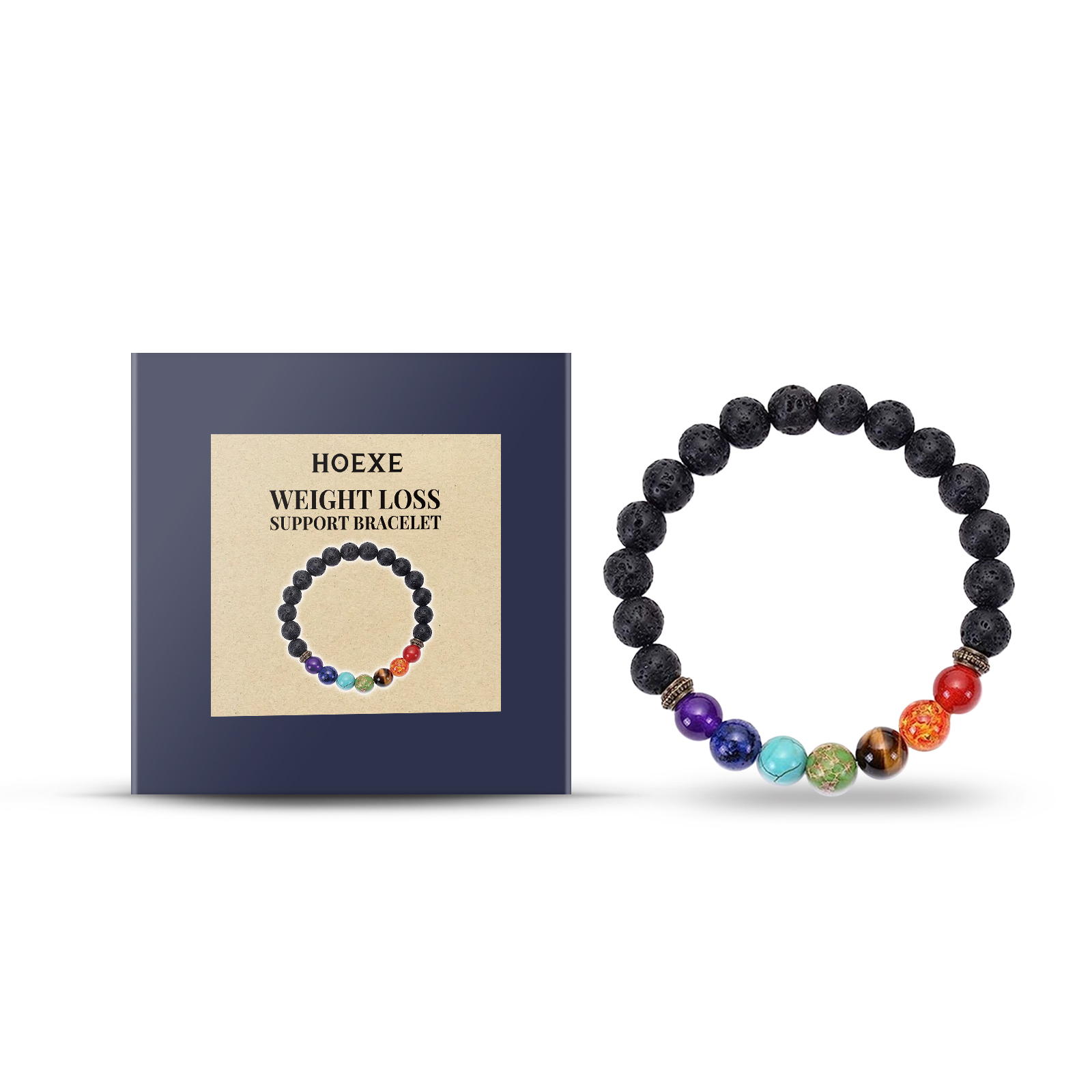 Bracelet de perles, bracelet de perles colorées en pierre volcanique pour femme, tressé et réglable