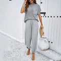 Ensemble pantalon en laine décontracté de couleur unie pour femme Printemps/Été
