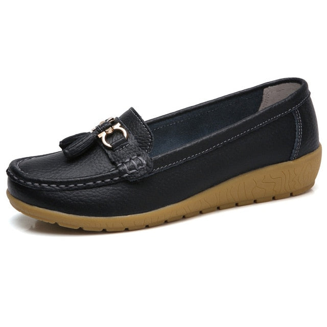 Frühlings-Ballerinas Damen Schuhe Loafer Echtes Leder Damen Ballerinas Slip-on Damen Loafer Damen Mokassinschuhe