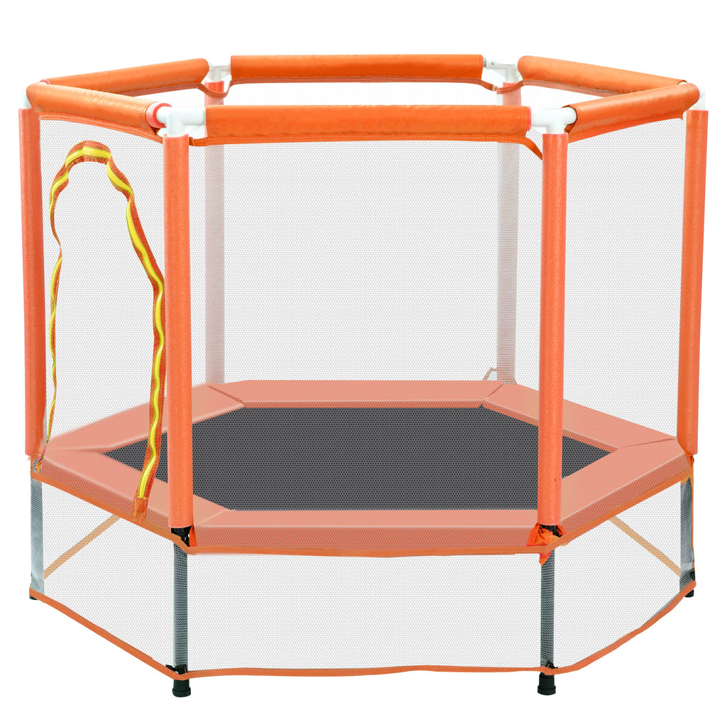 Trampoline pour tout-petits 55'' avec filet de sécurité et balles, mini trampoline intérieur/extérieur pour enfants