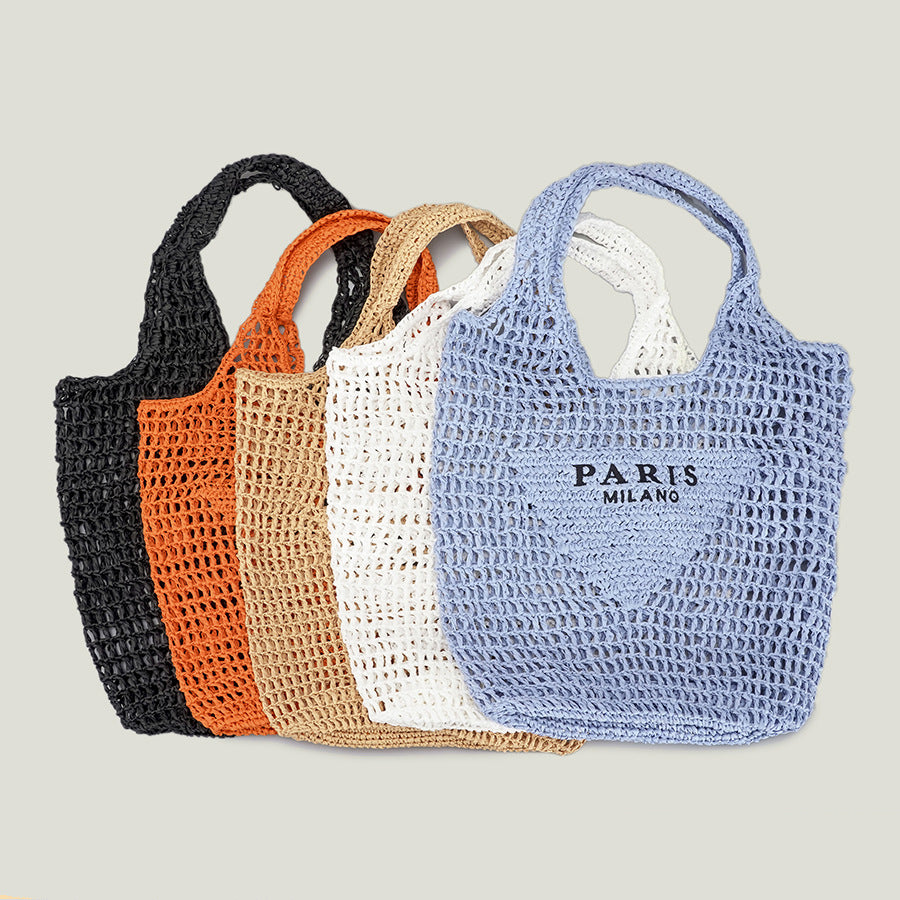 Sacs tricotés à la main Sacs à tricoter Sac à main rétro populaire grande capacité creux Sacs pour femmes