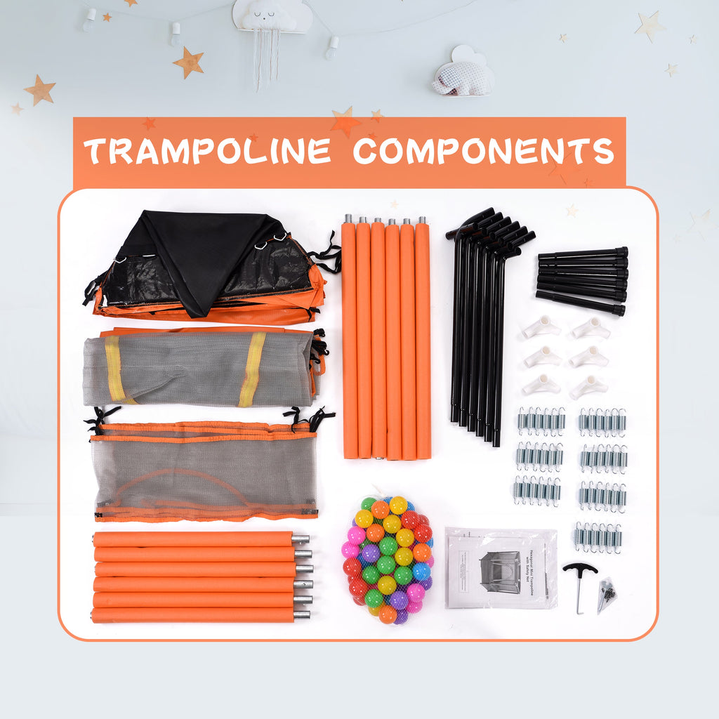 Trampoline pour tout-petits 55'' avec filet de sécurité et balles, mini trampoline intérieur/extérieur pour enfants