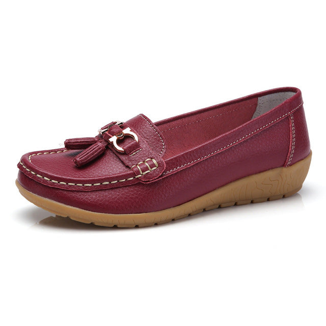 Frühlings-Ballerinas Damen Schuhe Loafer Echtes Leder Damen Ballerinas Slip-on Damen Loafer Damen Mokassinschuhe