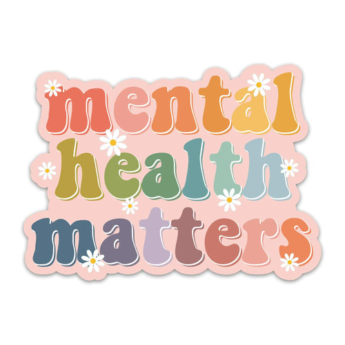 (3 Stk.) „Mental Health Matters“-Aufkleber – Aufkleber zum Thema psychische Gesundheit – Motivations-Selbstpflege-Vinylaufkleber, wasserdicht, für Laptop, Trinkflasche, Becher – MFT-Therapeuten-Psychologen-Aufkleber (7,6 cm)