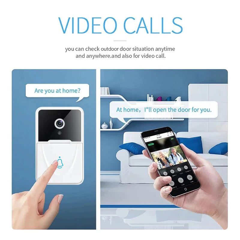 Drahtlose WLAN-Türklingel mit Video-Intercom, Kamera, Klingel und Türgong