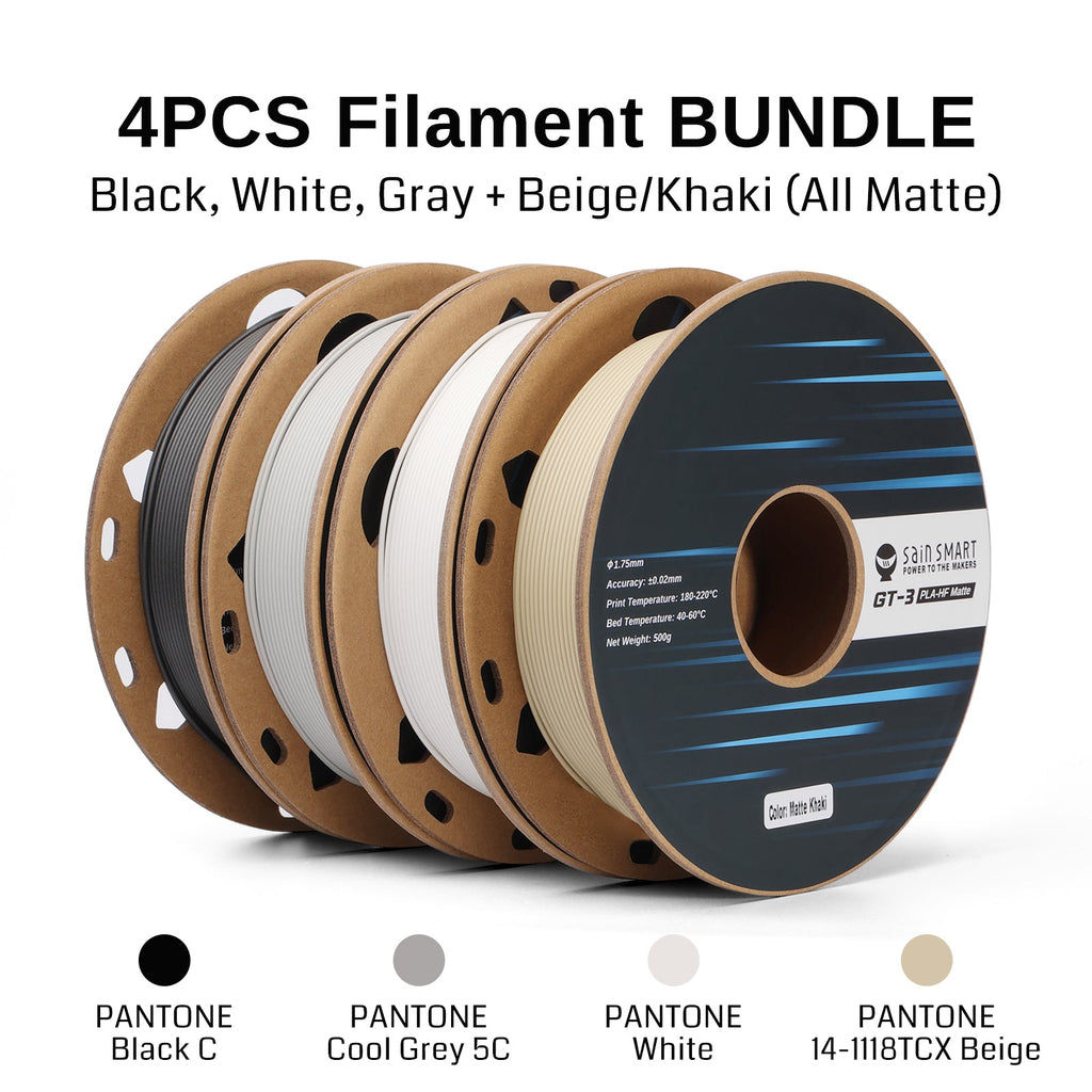 GT-3 Hochgeschwindigkeits-Vierfarb-Bündel Mattes PLA Filament, 1,75 mm 500 g x 4 Spulen, 4,4 lbs (2 kg) Blau, Grün, Violett, Indigo