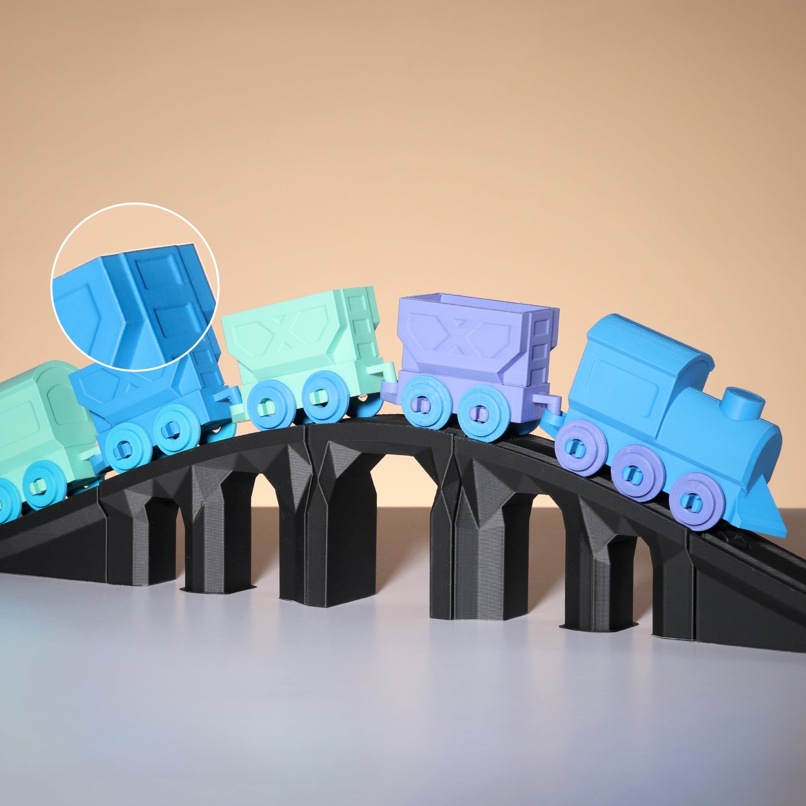 GT-3 Hochgeschwindigkeits-Vierfarb-Bündel Mattes PLA Filament, 1,75 mm 500 g x 4 Spulen, 4,4 lbs (2 kg) Blau, Grün, Violett, Indigo