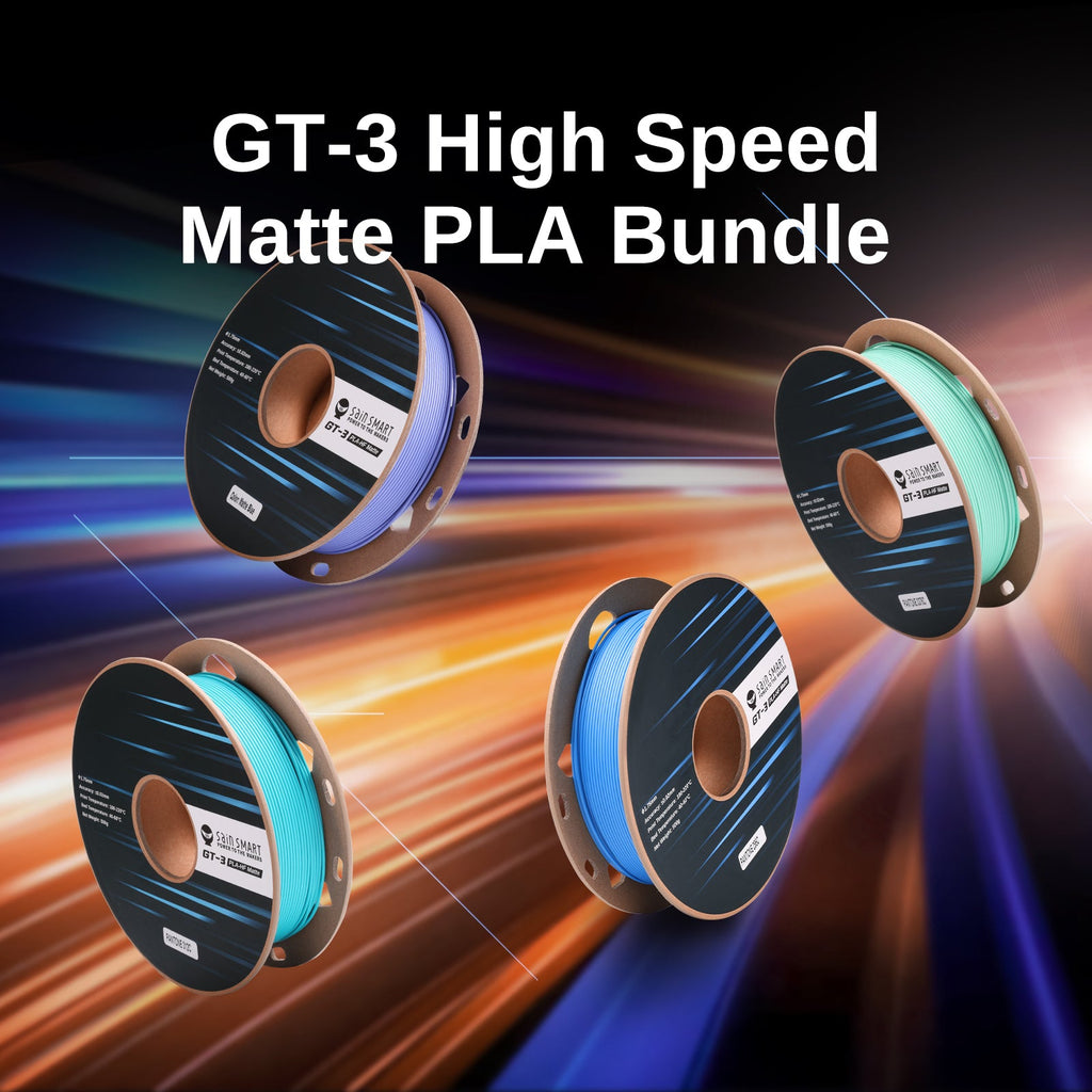 GT-3 Hochgeschwindigkeits-Vierfarb-Bündel Mattes PLA Filament, 1,75 mm 500 g x 4 Spulen, 4,4 lbs (2 kg) Blau, Grün, Violett, Indigo