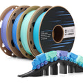 GT-3 Hochgeschwindigkeits-Vierfarb-Bündel Mattes PLA Filament, 1,75 mm 500 g x 4 Spulen, 4,4 lbs (2 kg) Blau, Grün, Violett, Indigo