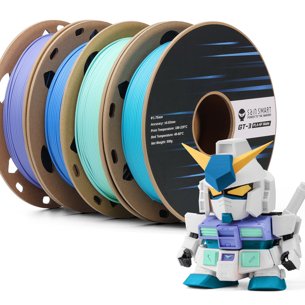 GT-3 Hochgeschwindigkeits-Vierfarb-Bündel Mattes PLA Filament, 1,75 mm 500 g x 4 Spulen, 4,4 lbs (2 kg) Blau, Grün, Violett, Indigo