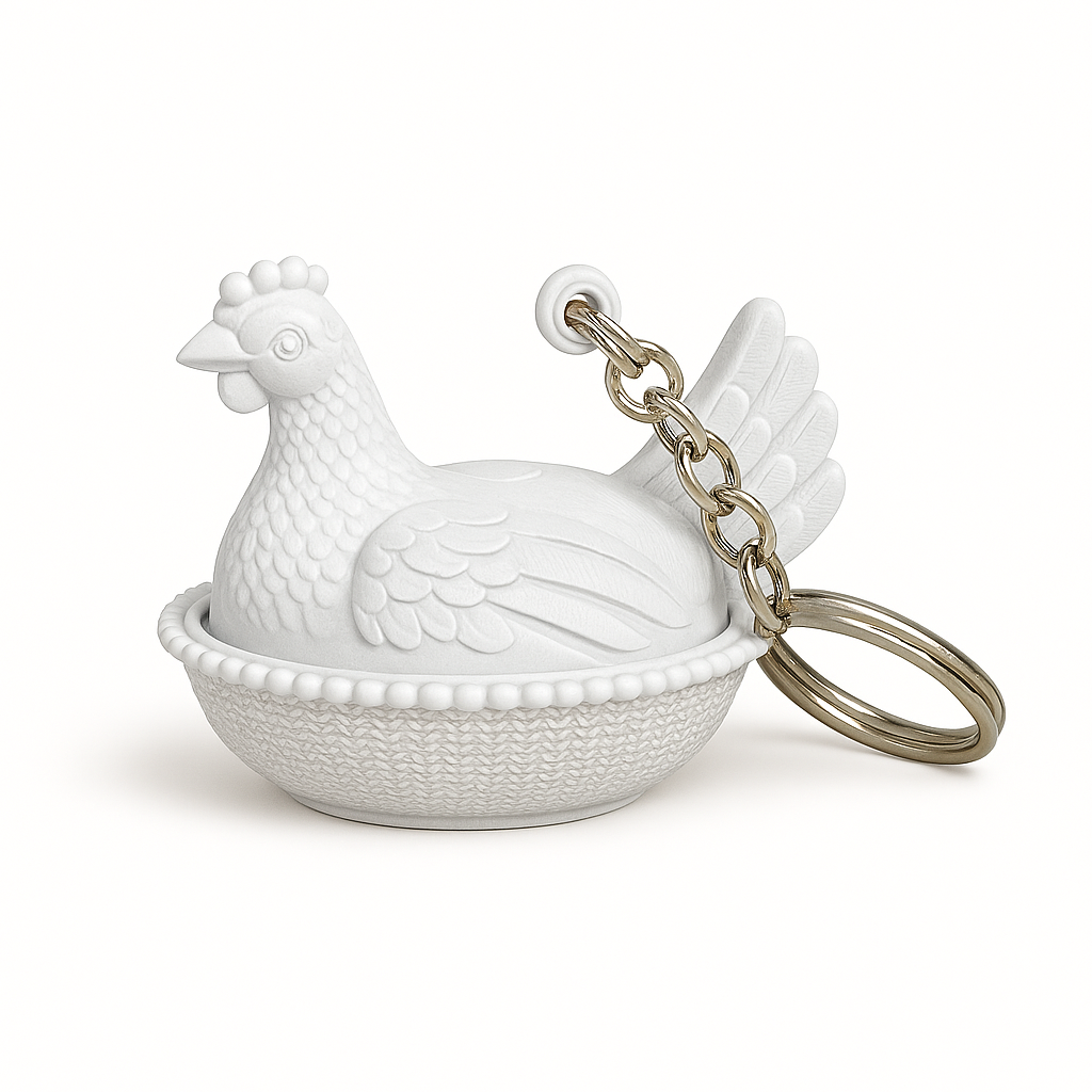 Henne im Nest Schlüsselanhänger – Bauernhof Huhn Schlüsselanhänger | Süße Hühner-Accessoires