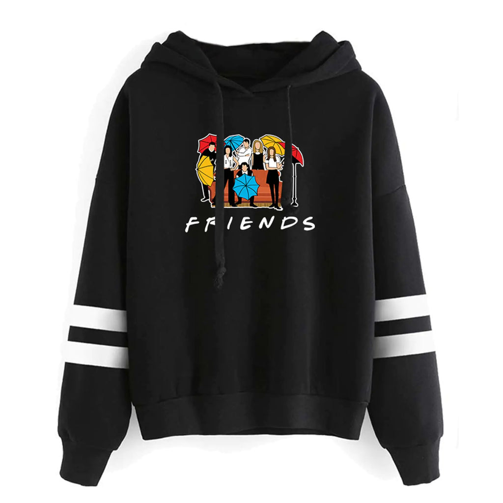 Aganmi Fashion Friend Sweatshirt Hoodie Damen Grafik Hoodies Pullover Lustiger Kapuzenpullover Oberteile Kleidung (Schwarz L)