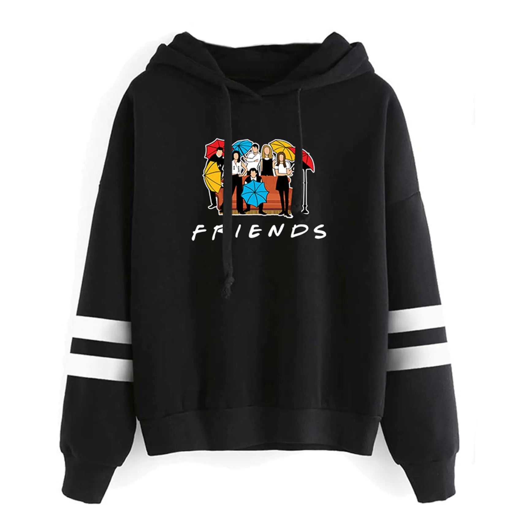 Aganmi Fashion Friend Sweatshirt Hoodie Damen Grafik Hoodies Pullover Lustiger Kapuzenpullover Oberteile Kleidung (Schwarz L)