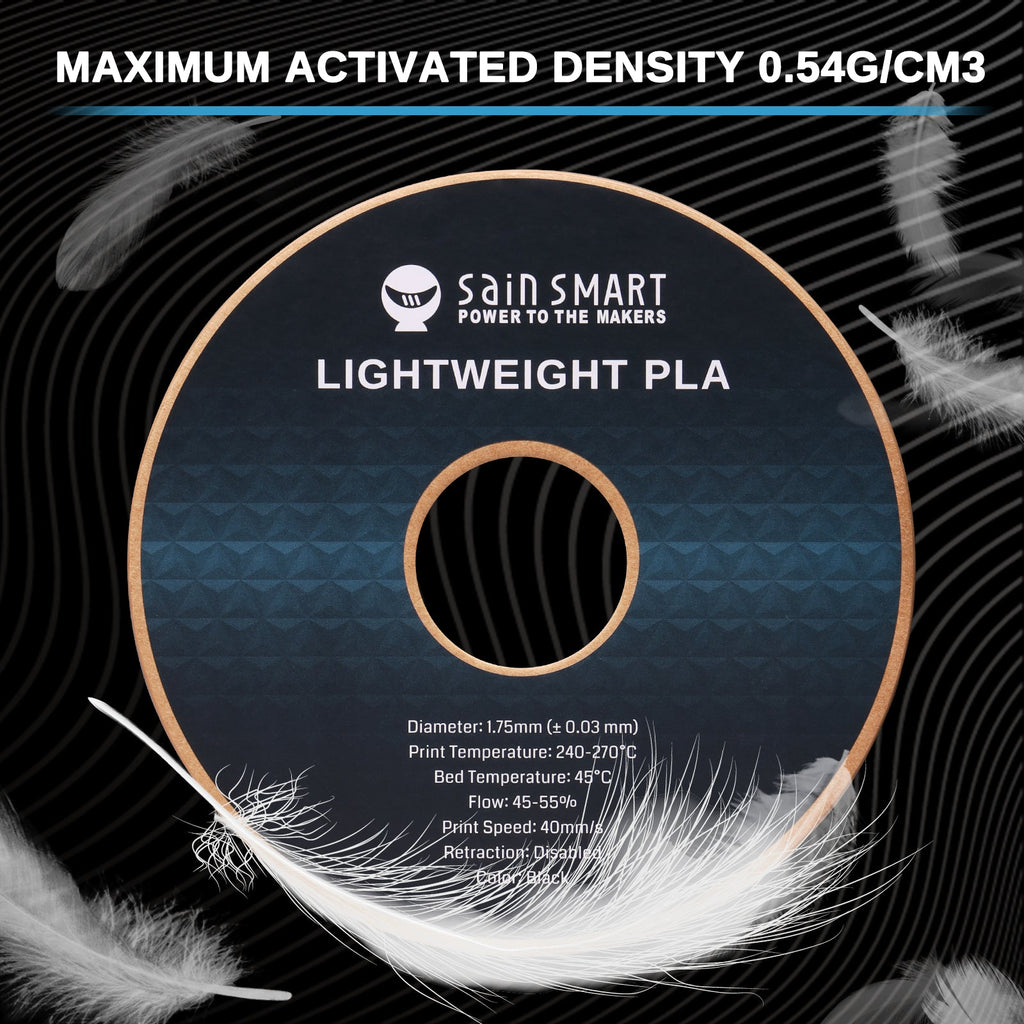 LW-PLA Filament, 1,75mm, Schwarz & Weiß, 1KG, Leichtes, schaumaktives PLA mit geringer Dichte für den 3D-Druck von RC-Flugzeugen und Drohnenteilen