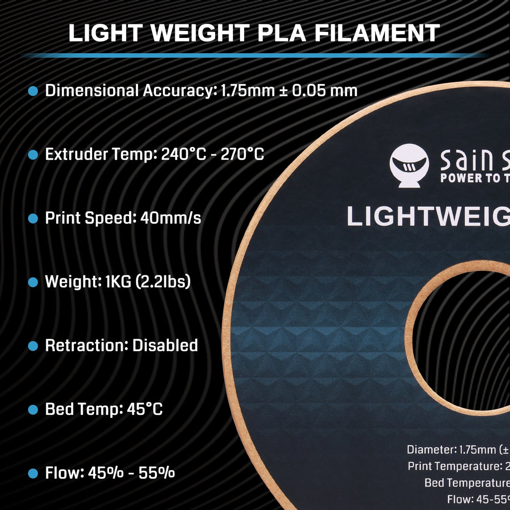 LW-PLA Filament, 1,75mm, Schwarz & Weiß, 1KG, Leichtes, schaumaktives PLA mit geringer Dichte für den 3D-Druck von RC-Flugzeugen und Drohnenteilen