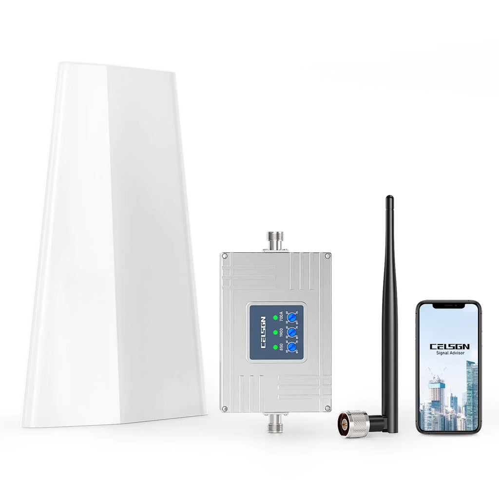 Handy-Signalverstärker für Zuhause | Verstärkt 4G LTE 5G Signal bis zu 4500 sq ft für Verizon AT&T T-Mobile & Mehr | Funktioniert auf Band 2 5 12 und 17 mit High-Gain-Antenne | FCC-Zulassung