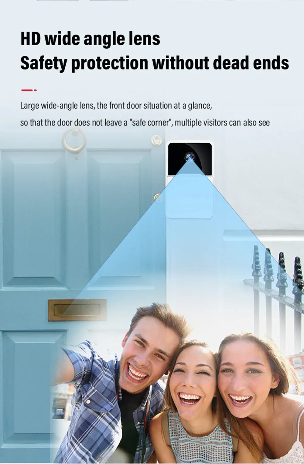 Drahtlose WLAN-Türklingel mit Video-Intercom, Kamera, Klingel und Türgong