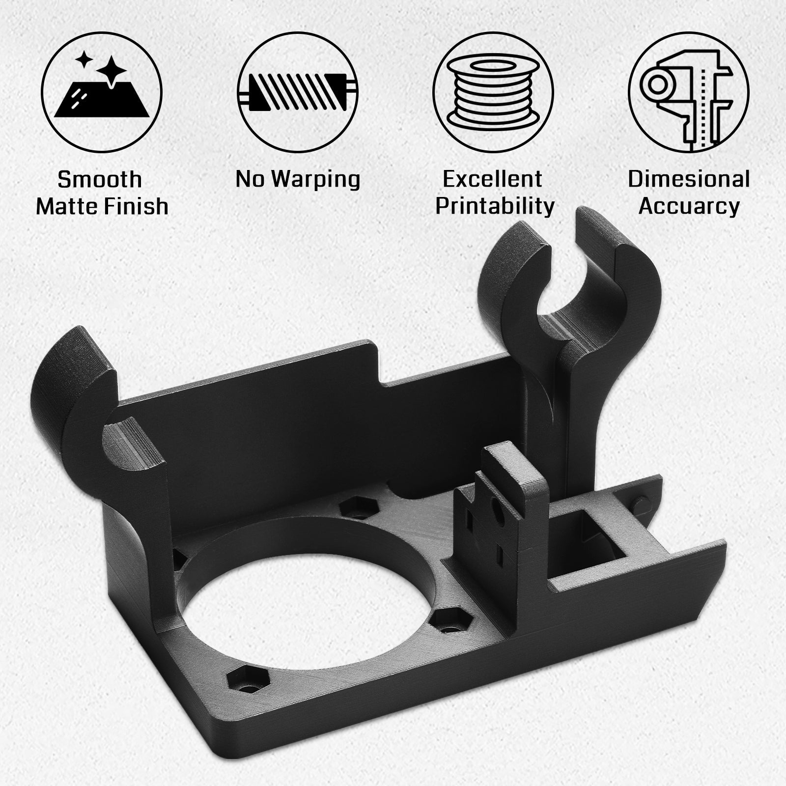 ePA12-CF 1,75 mm Kohlefaser Nylon Filament, 0,5 kg, Genauigkeit +/- 0,05 mm, Schwarz