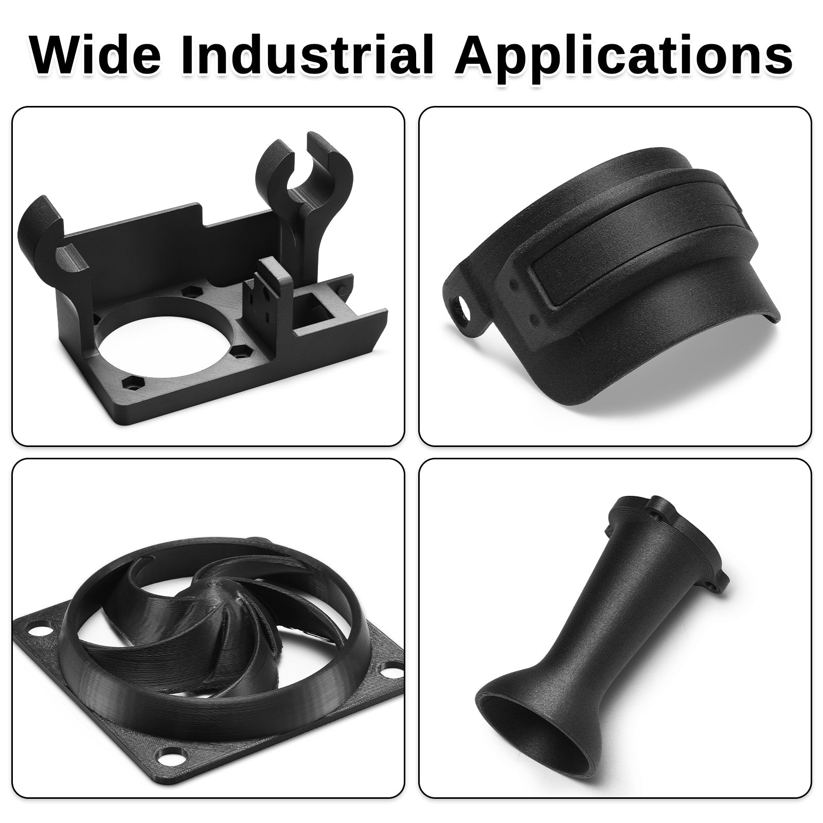 ePA12-CF 1,75 mm Kohlefaser Nylon Filament, 0,5 kg, Genauigkeit +/- 0,05 mm, Schwarz