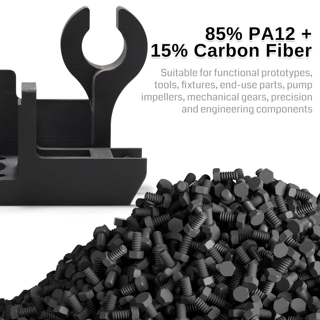 ePA12-CF 1,75 mm Kohlefaser Nylon Filament, 0,5 kg, Genauigkeit +/- 0,05 mm, Schwarz