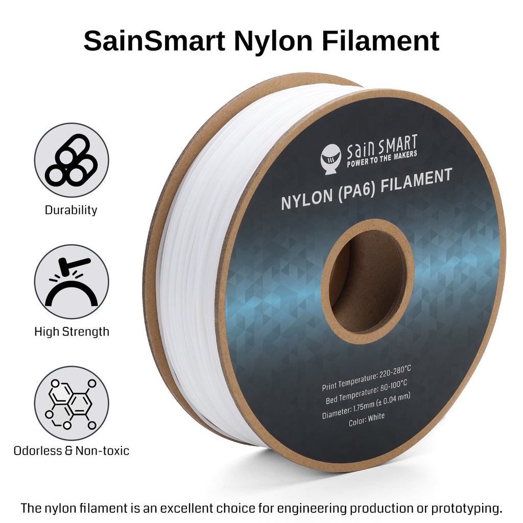 PA6 Nylon Filament 1.75 mm, 1 kg, Genauigkeit +/- 0,04 mm
