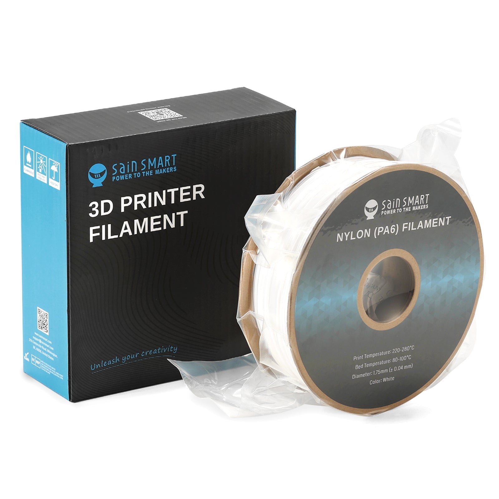 PA6 Nylon Filament 1.75 mm, 1 kg, Genauigkeit +/- 0,04 mm