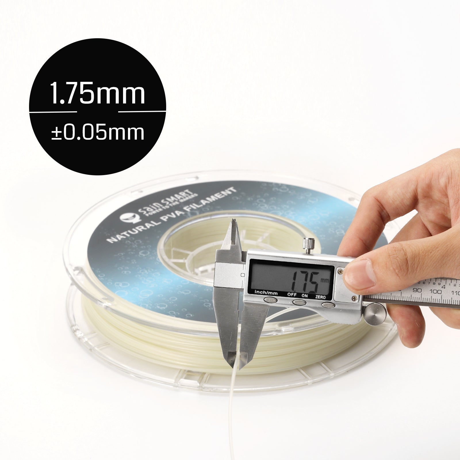 Natürliches PVA wasserlösliches Filament, wasserlösliche Stützstruktur 1,75 mm, 0,5 kg, Genauigkeit +/- 0,05 mm