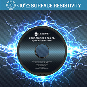ePA12-CF 1,75 mm Kohlefaser Nylon Filament, 0,5 kg, Genauigkeit +/- 0,05 mm, Schwarz