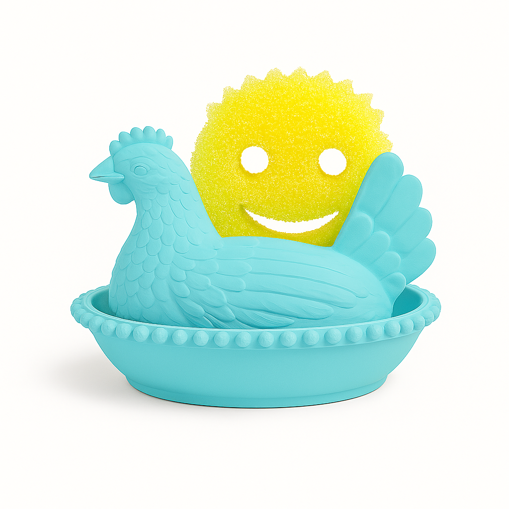 Huhn im Nest Scrub Daddy Halter mit Ablauf – Bauernhaus-Küchenspülbecken-Dekor