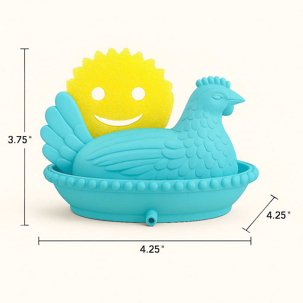 Huhn im Nest Scrub Daddy Halter mit Ablauf – Bauernhaus-Küchenspülbecken-Dekor