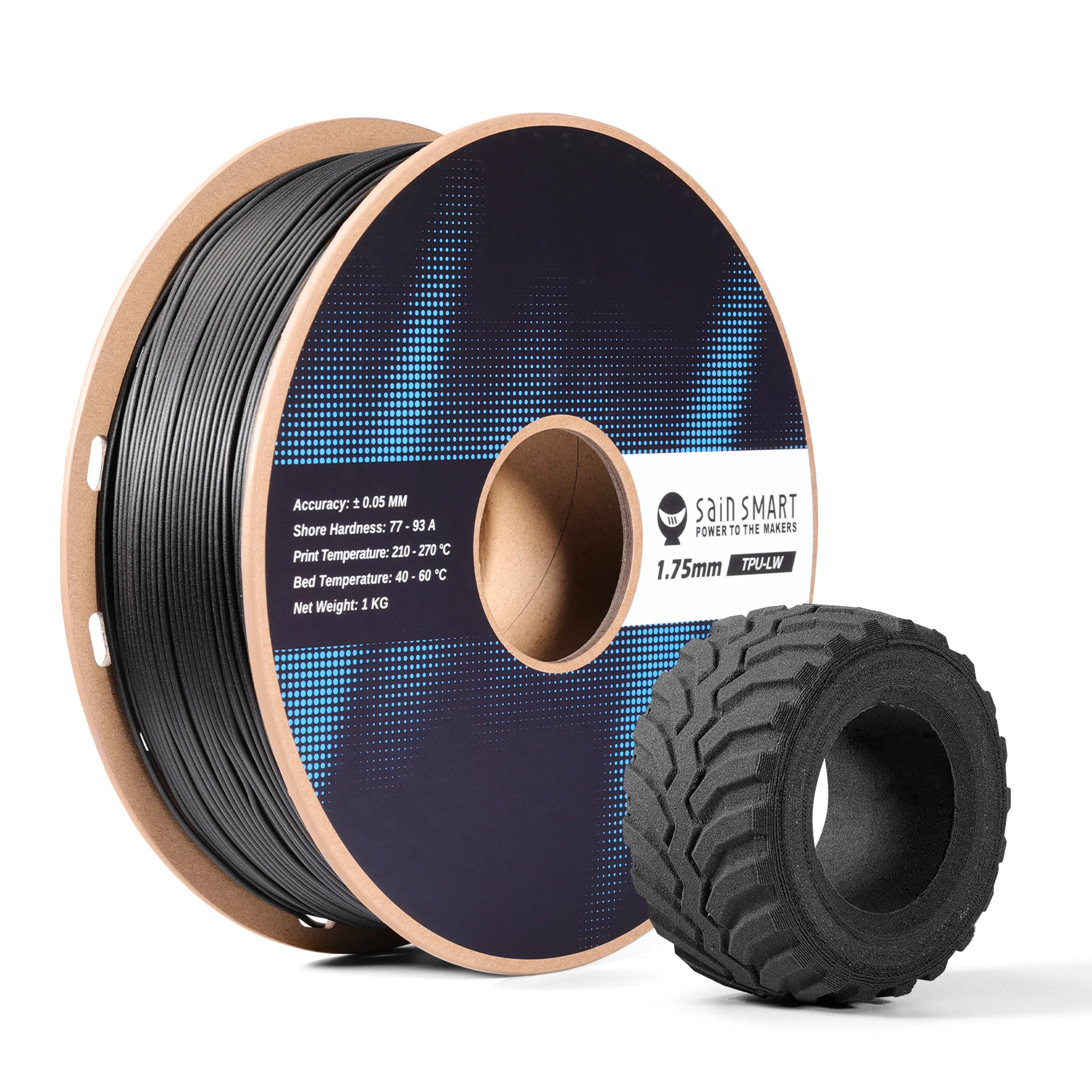 Leichtes TPU-Filament 1,75 mm, schäumendes LW-TPU 77A–93A, hohe Belastbarkeit und mattes Finish
