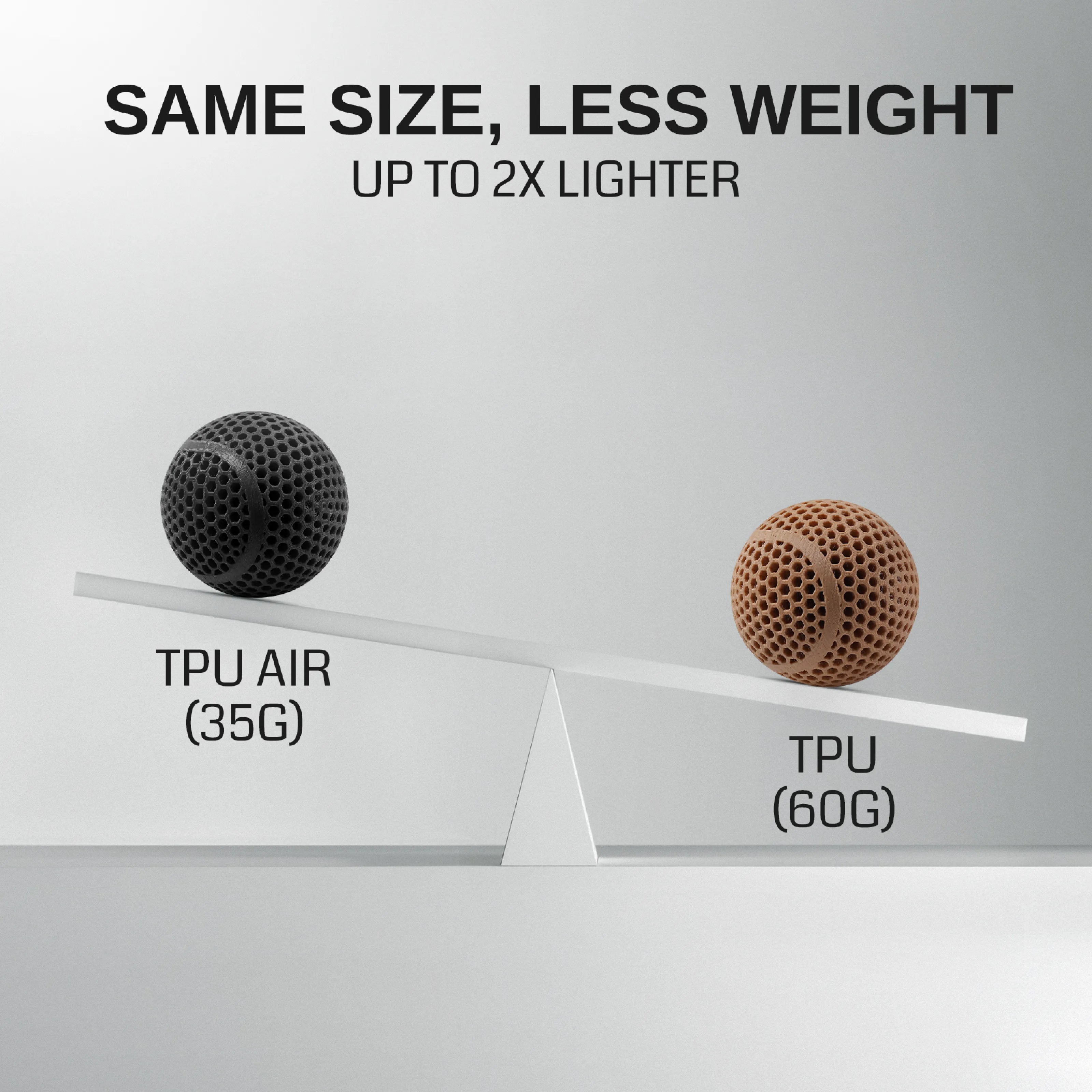 Filament TPU léger 1,75 mm, TPU-LW moussant 77A–93A, Haute résilience et fini mat