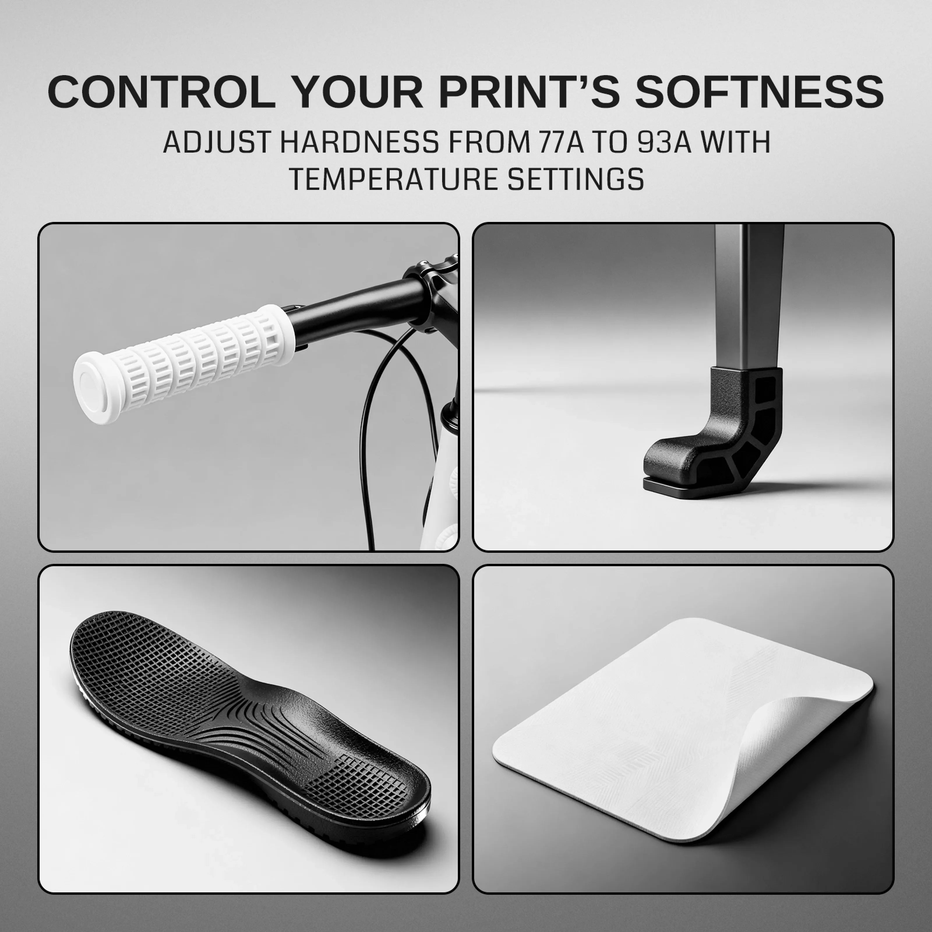 Filament TPU léger 1,75 mm, TPU-LW moussant 77A–93A, Haute résilience et fini mat