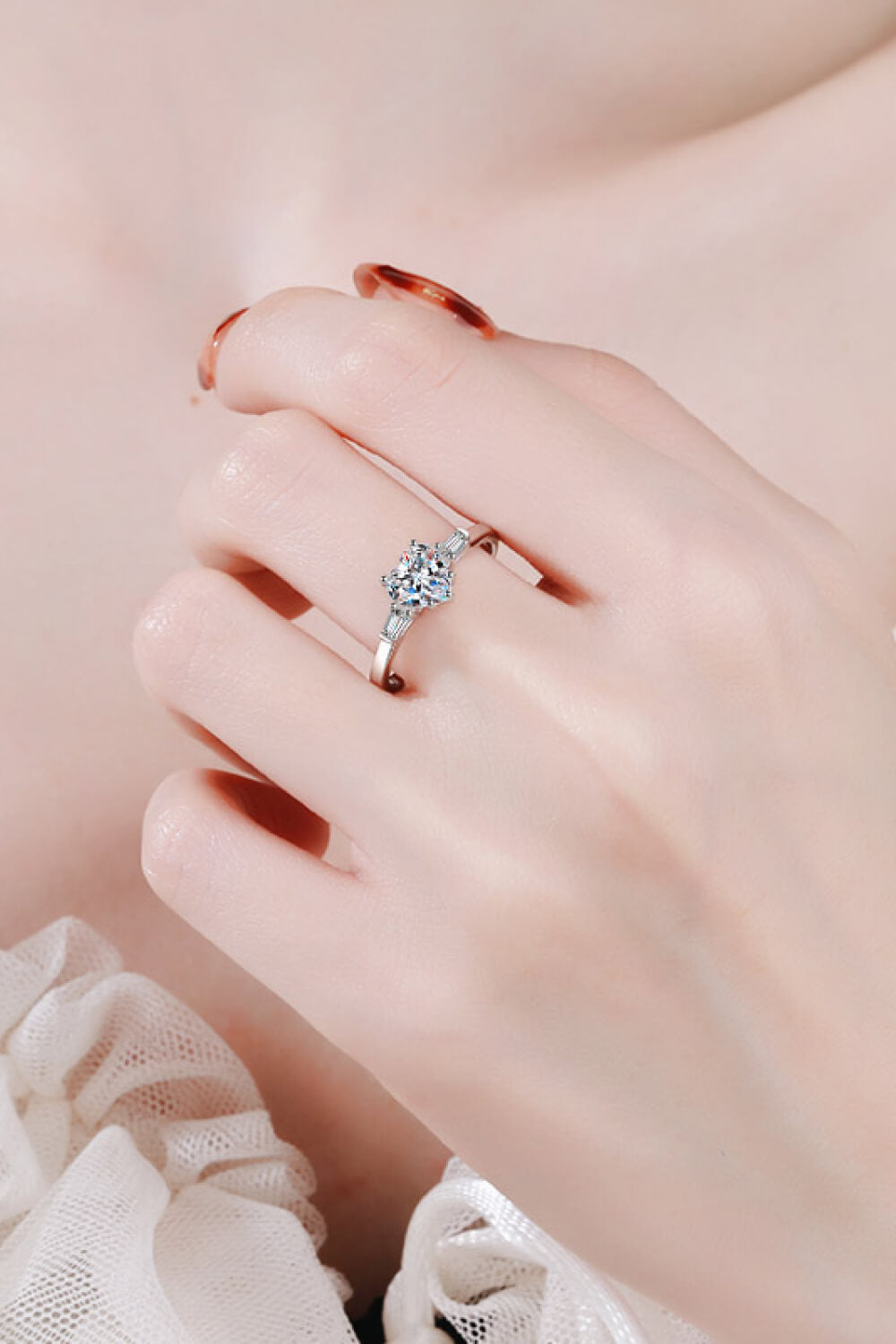 1,2 Karat Moissanit Herzring