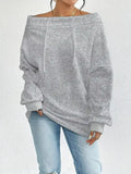 Off-Shoulder-Sweatshirt mit Tunnelzug