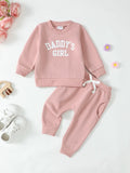 Kinder Sweatshirt und Hose mit Buchstaben-Grafik Set
