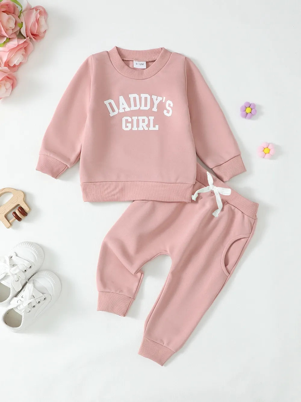 Kinder Sweatshirt und Hose mit Buchstaben-Grafik Set