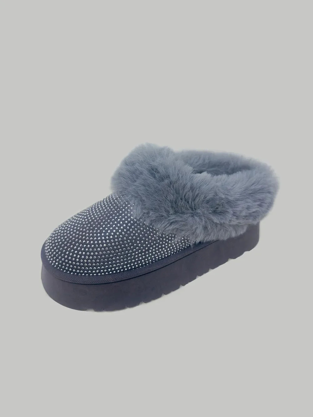 Bottines plateforme WILD DIVA en fausse fourrure ornée