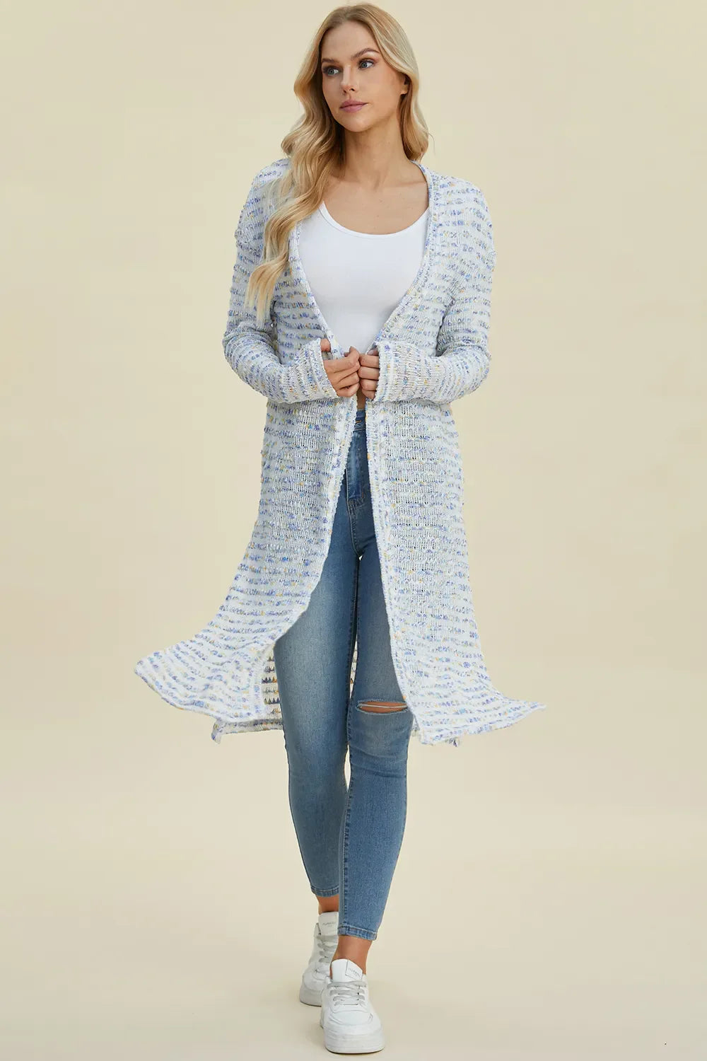 Cardigan long ouvert en maille Double Take