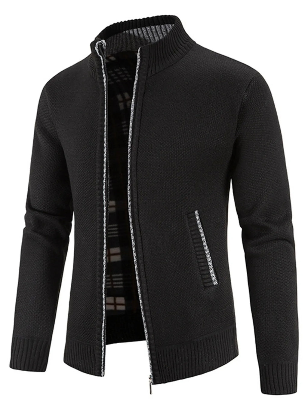 Herren Strickjacke mit Reißverschluss, Übergröße, Langarm