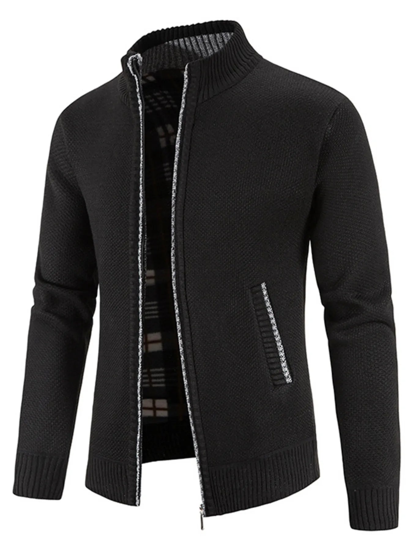 Herren Strickjacke mit Reißverschluss, Übergröße, Langarm
