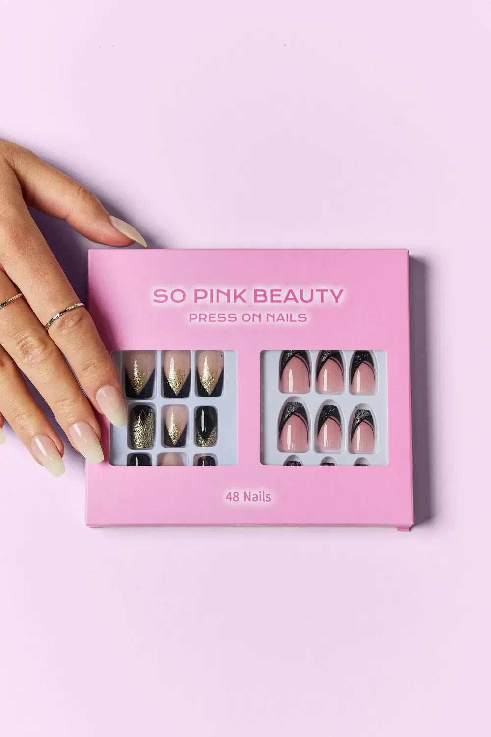 SO PINK BEAUTY Faux Ongles Autocollants 2 Paquets