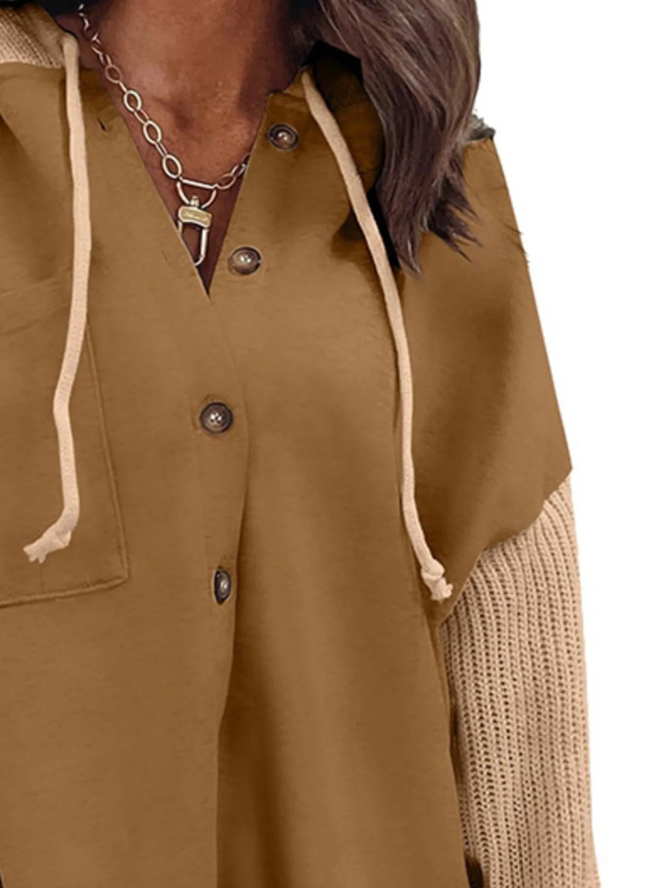 Sweat à capuche boutonné avec cordon de serrage