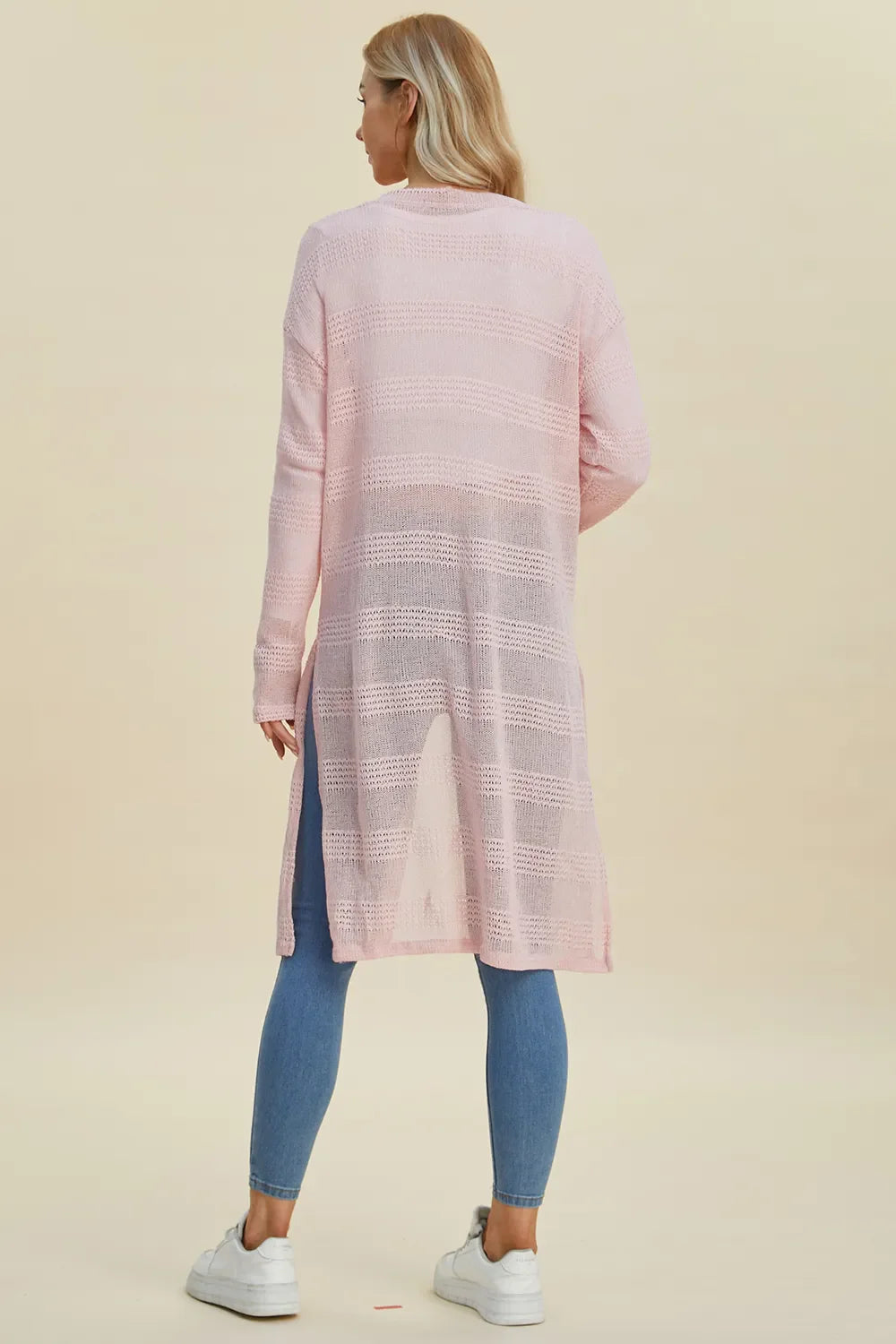 Cardigan long ouvert en maille Double Take