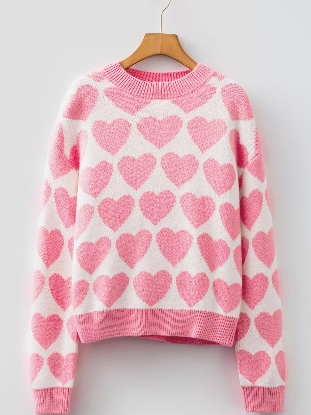 Pull Col Rond Cœur Saint Valentin