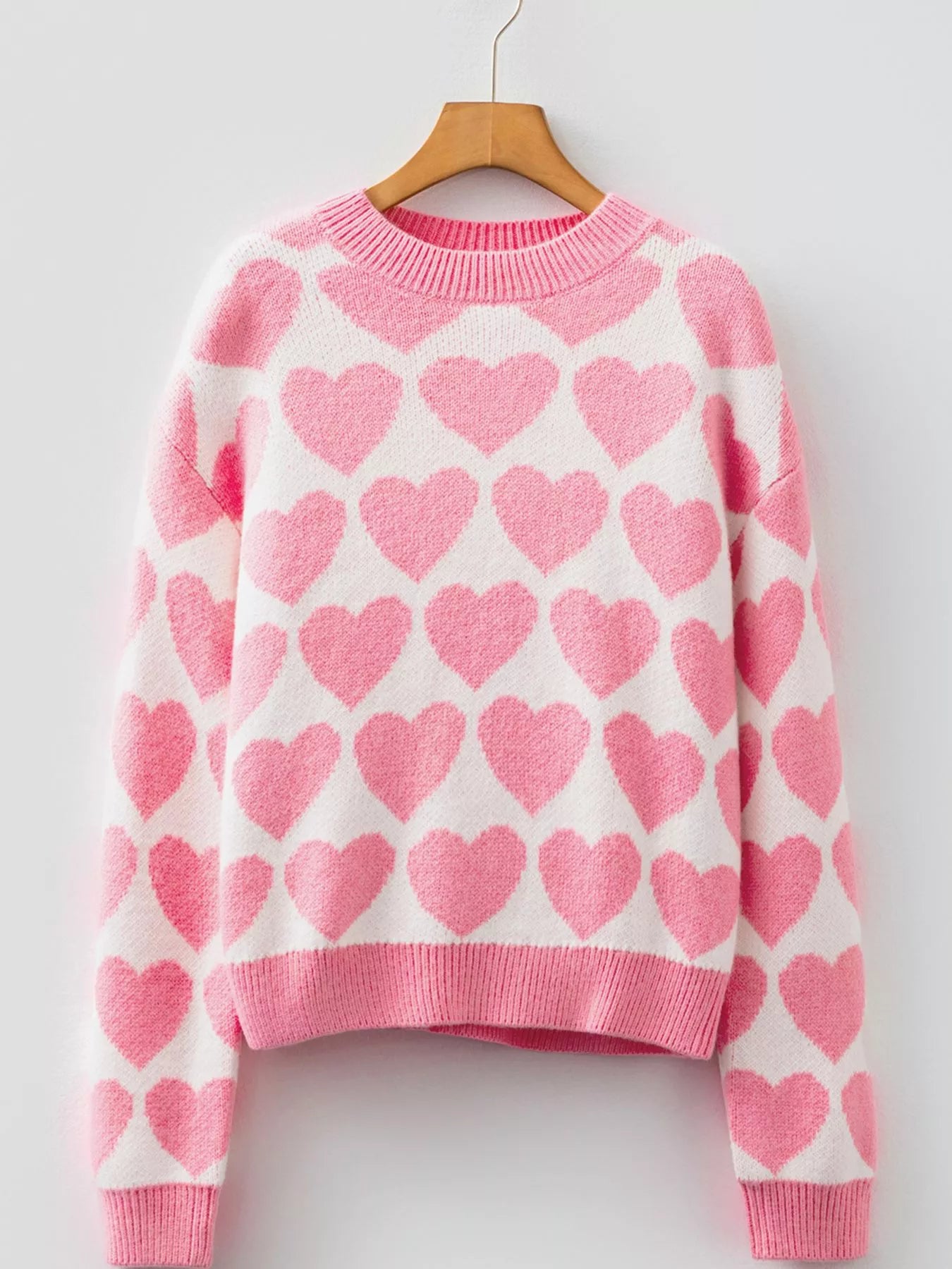 Pull Col Rond Cœur Saint Valentin