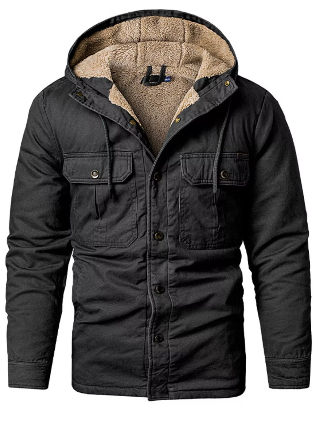 Veste à capuche doublée sherpa pour homme