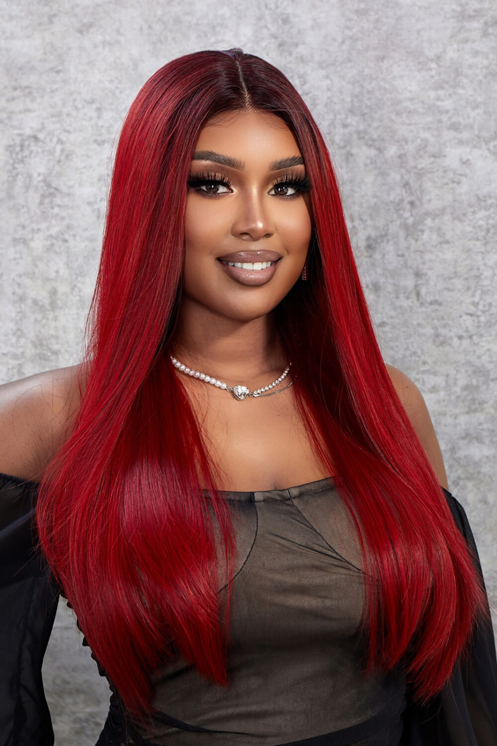 13*2" Lace Front Perücken Synthetik Glatt 26" 150% Dichte